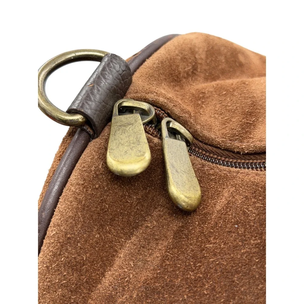 Marlboro Vintage Bag Leather Suede Grit Weekender Duffel Bag Brown Large Travel